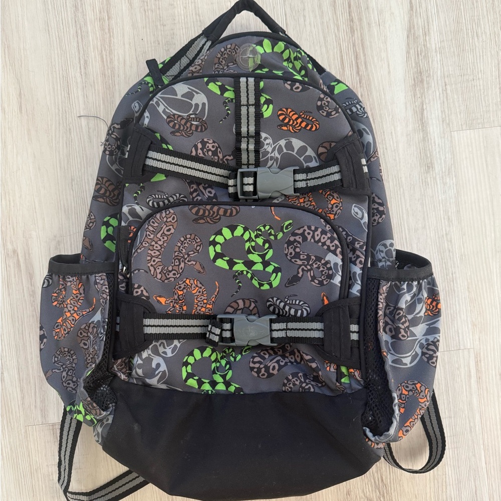 Pottery Barn Kids Snake print large backpack and lunch box